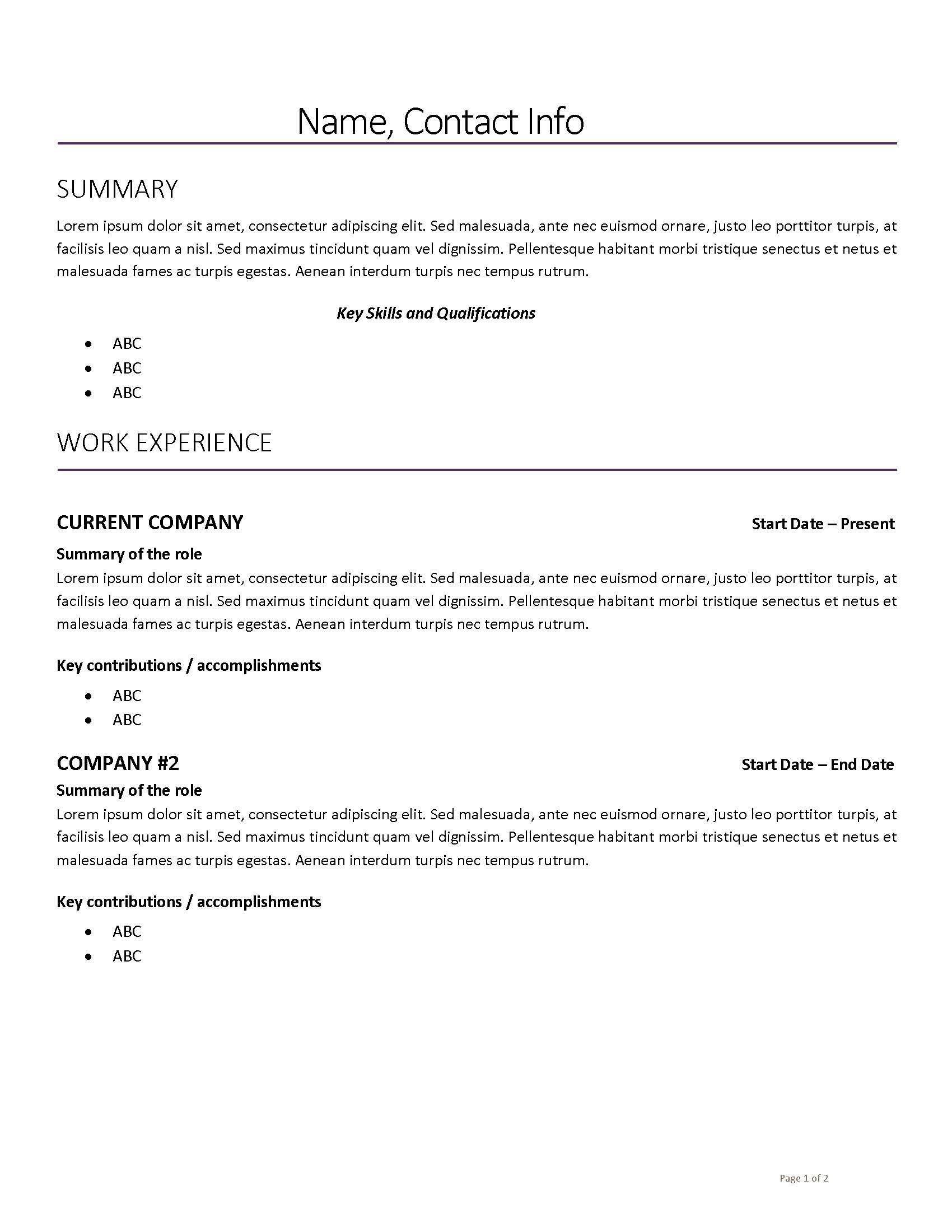 Resume - part 1