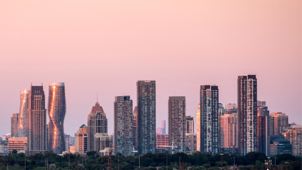Mississauga skyline representing Agilus recruitment services for employers and job seekers in Mississauga, Ontario.