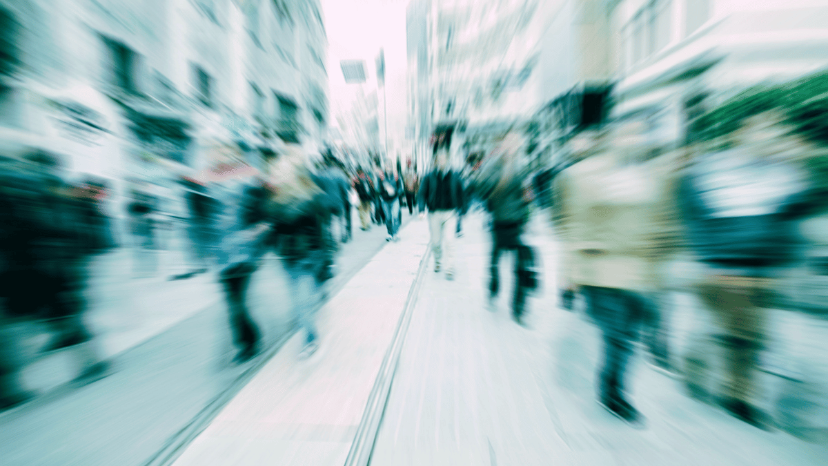 People walking in a Canadian city, representing labour market and employment trends